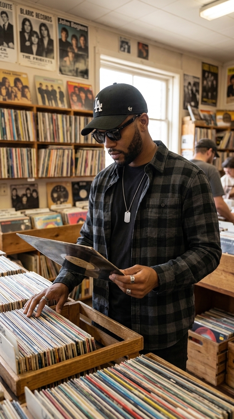 Man Browsing Vinyl Records 202607221740
